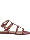 Valentino Rockstud Sandals In Red