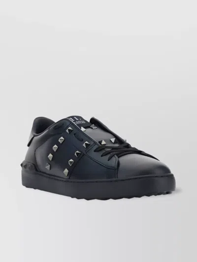 VALENTINO GARAVANI STUDDED LEATHER FLAT SOLE SNEAKERS