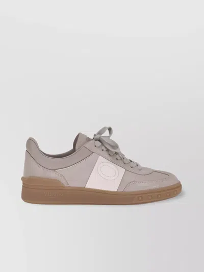 Valentino Garavani Studded Leather Low-top Sneakers In Gray