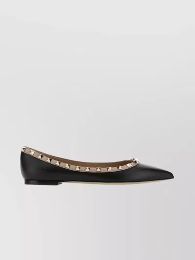 VALENTINO GARAVANI STUDDED LEATHER POINTED BALLERINAS