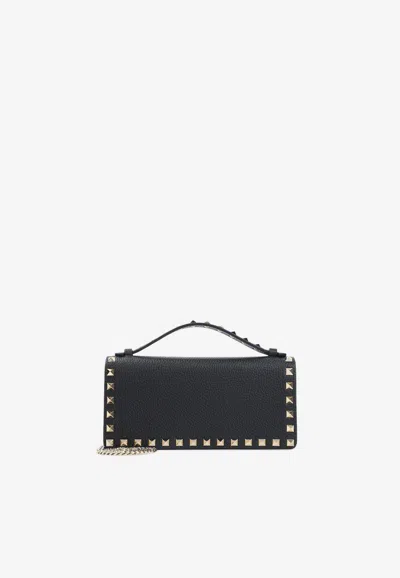 Valentino Garavani Studded Leather Shoulder Bag In Black