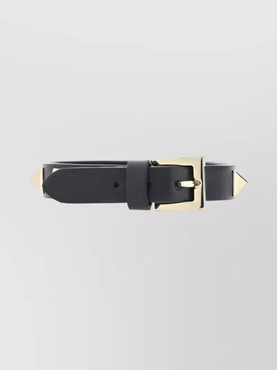 Valentino Garavani Studded Leather Strap Bracelet In Black