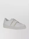 Valentino White Rockstud-embellished Low-top Sneakers