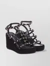 Valentino Studded Leather Wedge Sandals