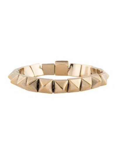 Pre-owned Valentino Garavani Studded Link Bracelet, 6.5" In Multicolor