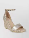 Valentino Studded Open Toe Wedge Espadrilles