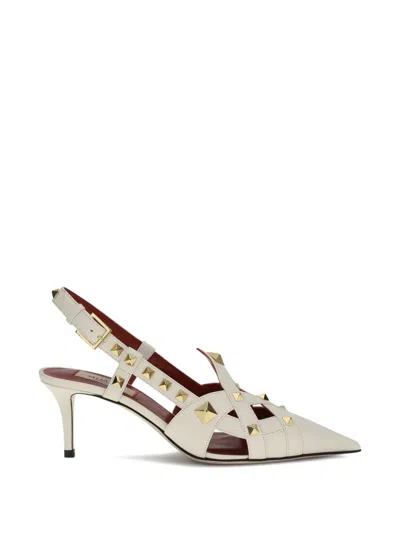 Valentino Garavani Slingback Sandals Kitten Heel Pointed Toe Studs In Multi