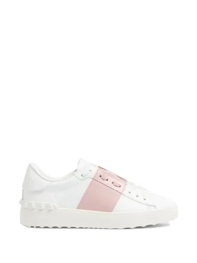 Valentino Garavani Low Top Sneakers Contrast Panel Rubber Sole In White