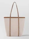 Valentino Studded Straps Canvas Tote Bag