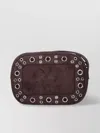 Valentino Studded Suede Shoulder Bag With Adjustable Strap