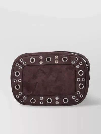 Valentino Garavani Studded Suede Shoulder Bag With Adjustable Strap
