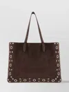 Valentino Studded Suede Tote Bag With Dual Handles