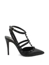Valentino Garavani Rockstud Patent T-strap Pointed Toe Pump In Black