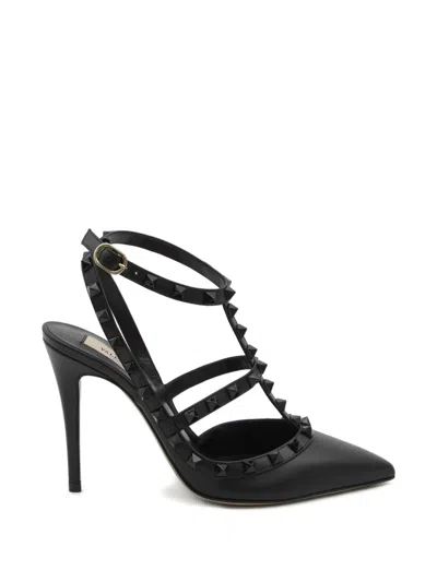 Valentino Garavani Studded T-strap Pumps In Black