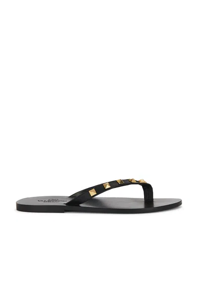 Valentino Garavani Studded Thong Sandal In Black