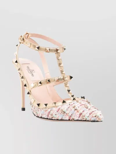 Valentino Garavani Studded Tweed Slingback Stiletto Pumps In Multi