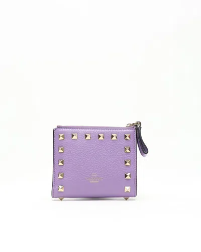 Valentino Garavani Valentino Studded Wallet In Purple
