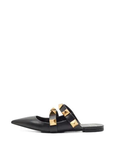 Pre-owned Valentino Garavani Stud-embellished Mules In Black