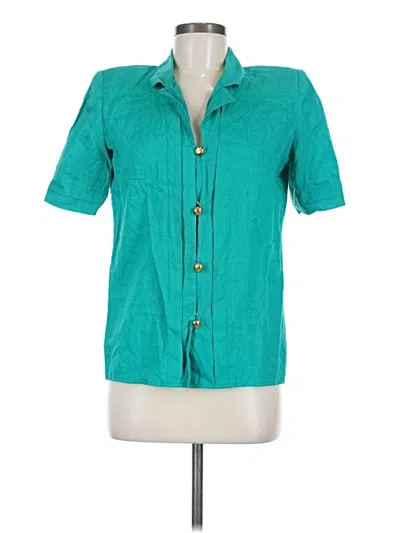 Pre-owned Valentino Studio Short Sleeve Button Down Shirt In Blue