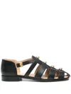 Valentino Studshield Fisherman Sandals In Calf Leather