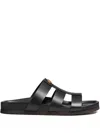 Valentino Studshield Calfskin Slides In Black