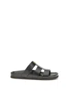 Valentino Studshield Calfskin Slides In Black