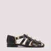 Valentino Studshield Fisherman Sandals In Calf Leather In No Nero