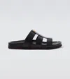 Valentino Garavani Studshield Calfskin Slides In Black