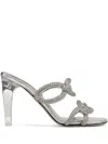 Valentino Crystal Chain Transparent-heel Mule Sandals In Grey