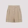 Valentino Tailored Shorts Linen Blend Pleated Design In Brown