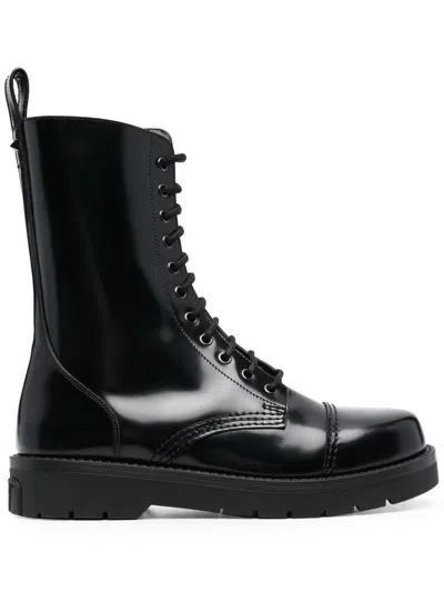 Valentino Garavani Stylish Black Combat Boots For Men