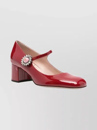 VALENTINO GARAVANI STYLISH PATENT LEATHER BLOCK HEEL PUMPS
