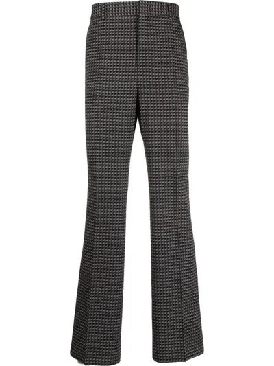 Valentino Stylish St. Borchia Grigio Wool Trousers For Men In Gray