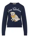Valentino Chez  Cotton Sweatshirt In Blue