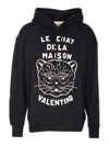 Valentino Garavani Sweatshirt With Le Chat De La Maison Patch In Black