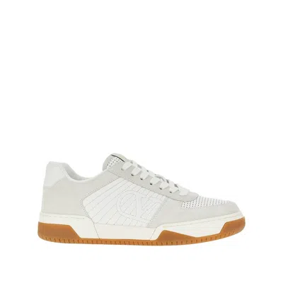 Valentino Garavani Signature Detail Ankle Padding Sneakers With Interchangeable Laces In White