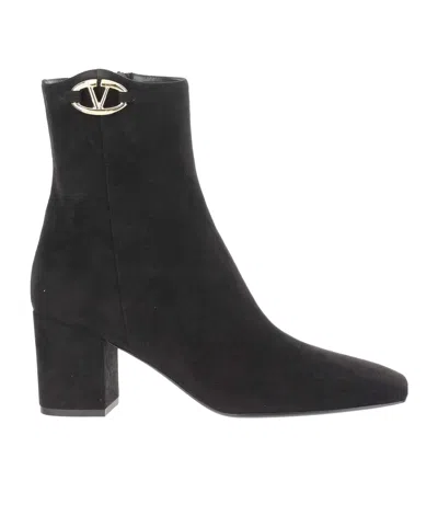 Valentino Garavani Vlogo The Bold Edition Suede Ankle Boot 70mm Woman Black 40