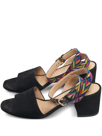 Pre-owned Valentino Garavani Suede Ankle-strap Sandals In Black