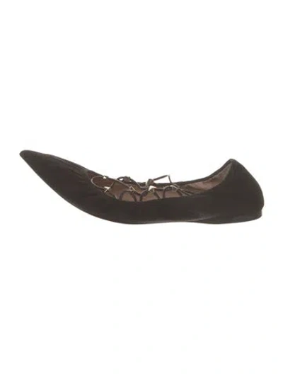 Pre-owned Valentino Garavani Suede Ballet Flats In Brown