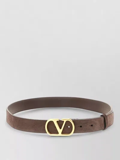 Valentino Garavani Suede Belt Adjustable Length Finish In Brown