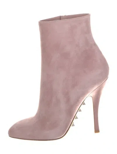 Pre-owned Valentino Garavani Suede Boots In Pink