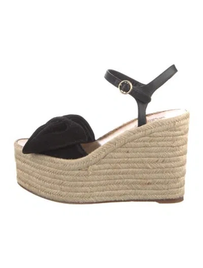 Pre-owned Valentino Garavani Suede Bow Accents Espadrilles