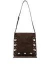 Valentino Fringed Suede Shoulder Bag With Adjustable Strap In Braun