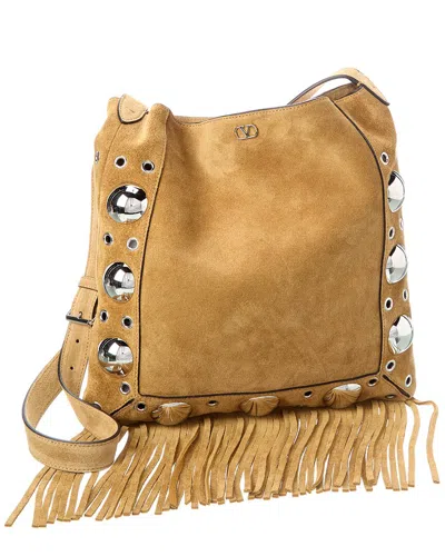 Valentino Garavani Valentino Suede Crossbody In Sand