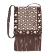 Valentino Nellcote Medium Studded Fringed Suede Crossbody Bag In Brown