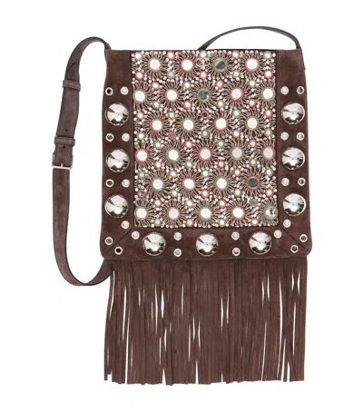 Valentino Garavani Suede Embellished Nellcôte Shoulder Bag