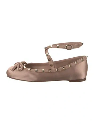 Pre-owned Valentino Garavani Suede Flats In Neutral