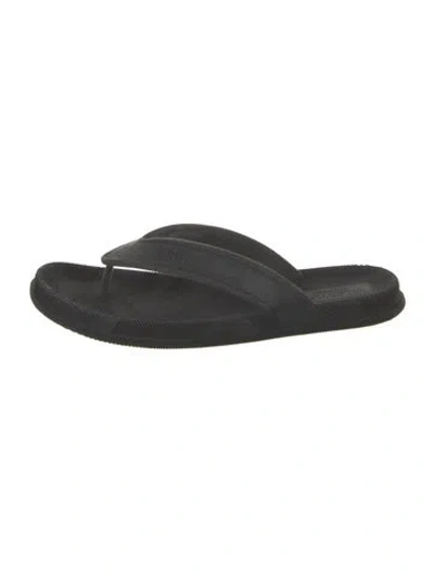Pre-owned Valentino Garavani Suede Flip Flops In Black