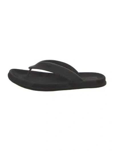 Pre-owned Valentino Garavani Suede Flip Flops In Black