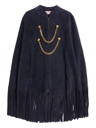 Valentino Suede Fringed Cape